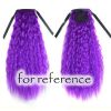 Wavy Curly Wrap Around Ponytail Wig Extension Woman Drawstring Synthetic Hair Extension Fluffy Hairpiece,Purple Halloween Dress Up Cosplay