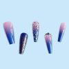 Long Stick On Nails with Rhinestones - Coffin Nails for Women - Easy to Apply and Durable