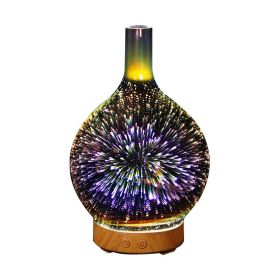 3D Glass Aroma Diffuser Colorful Lamp Humidifier Night Light (Option: AU)