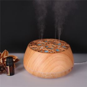 Four-Hole Misting Aroma Diffuser, Three-Dimensional Aromatherapy Humidifier (Option: Light wood-EU)