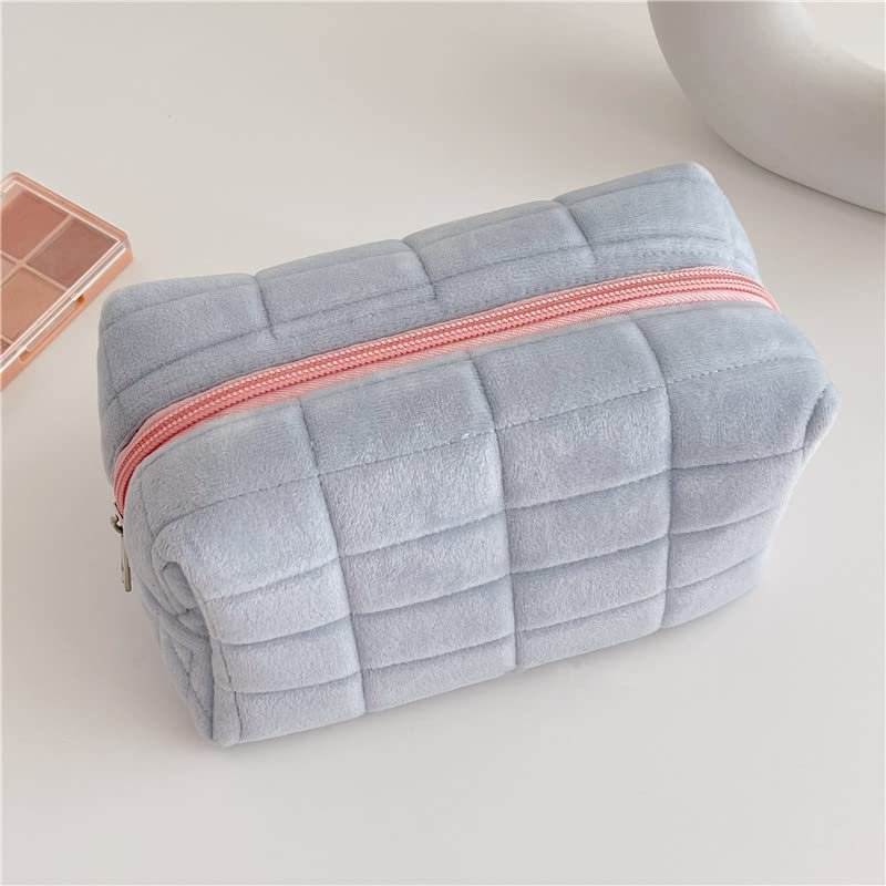 Plush Makeup Bag Checkered Cosmetic Bag Cosmetic Travel Bag Large Zipper Travel Toiletry Bag Portable Multi Functional Capacity Bag Cute Makeup Brushe Plush Makeup Bag Checkered Cosmetic Bag Cosmetic Travel Bag Large Zipper Travel Toiletry Bag Portable Multi Functional Capacity Bag Cute Makeup Brushe