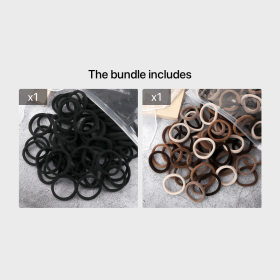50pcs/Set Women Girls Basic Hair Bands 1.57inch Simple Solid Colors Elastic Headband Hair Ropes Ties Hair Accessories Ponytail Holder (Color: 50pcs Black+50pcs random coffee color)