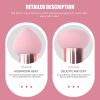 3pcs Professional Makeup Sponge Set with Handle - Blend Foundation and Concealer Effortlessly with Wedge Shaped Beauty Blender